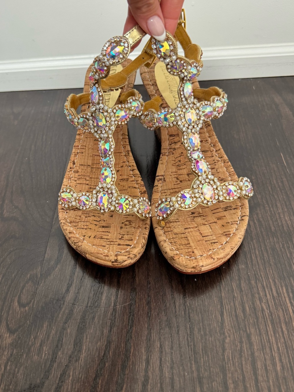Mystique Jewelled Platform Sandals - Like New - Size 9